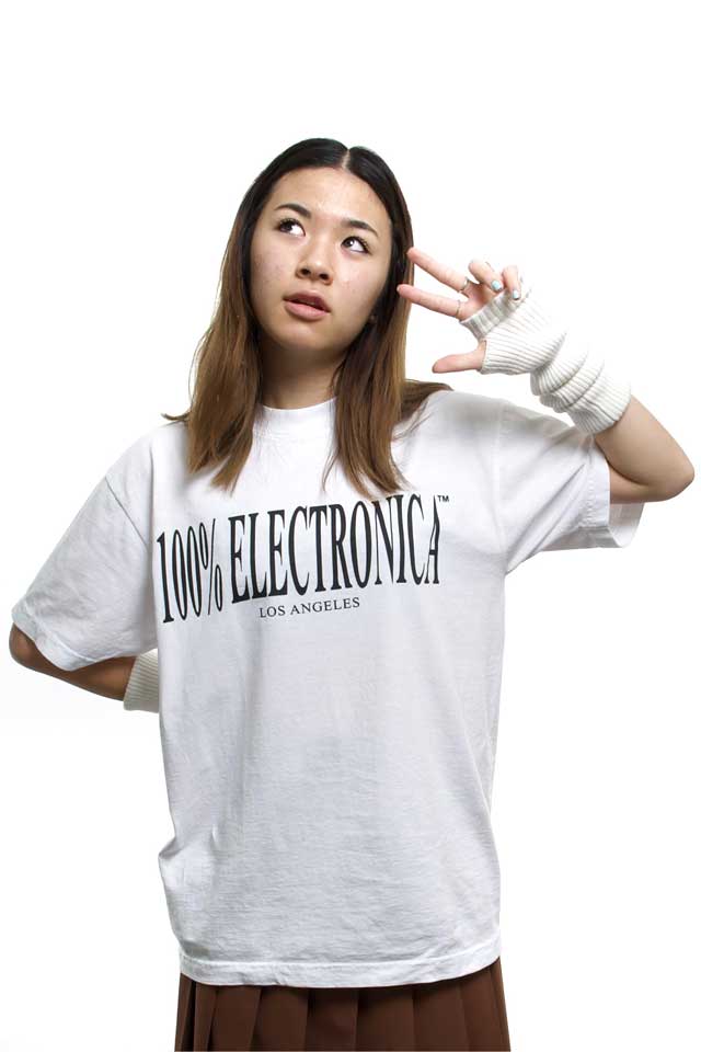 100% Electronica - Classic Logo T-Shirt - White - 100% Electronica Official Store (Photo 2)