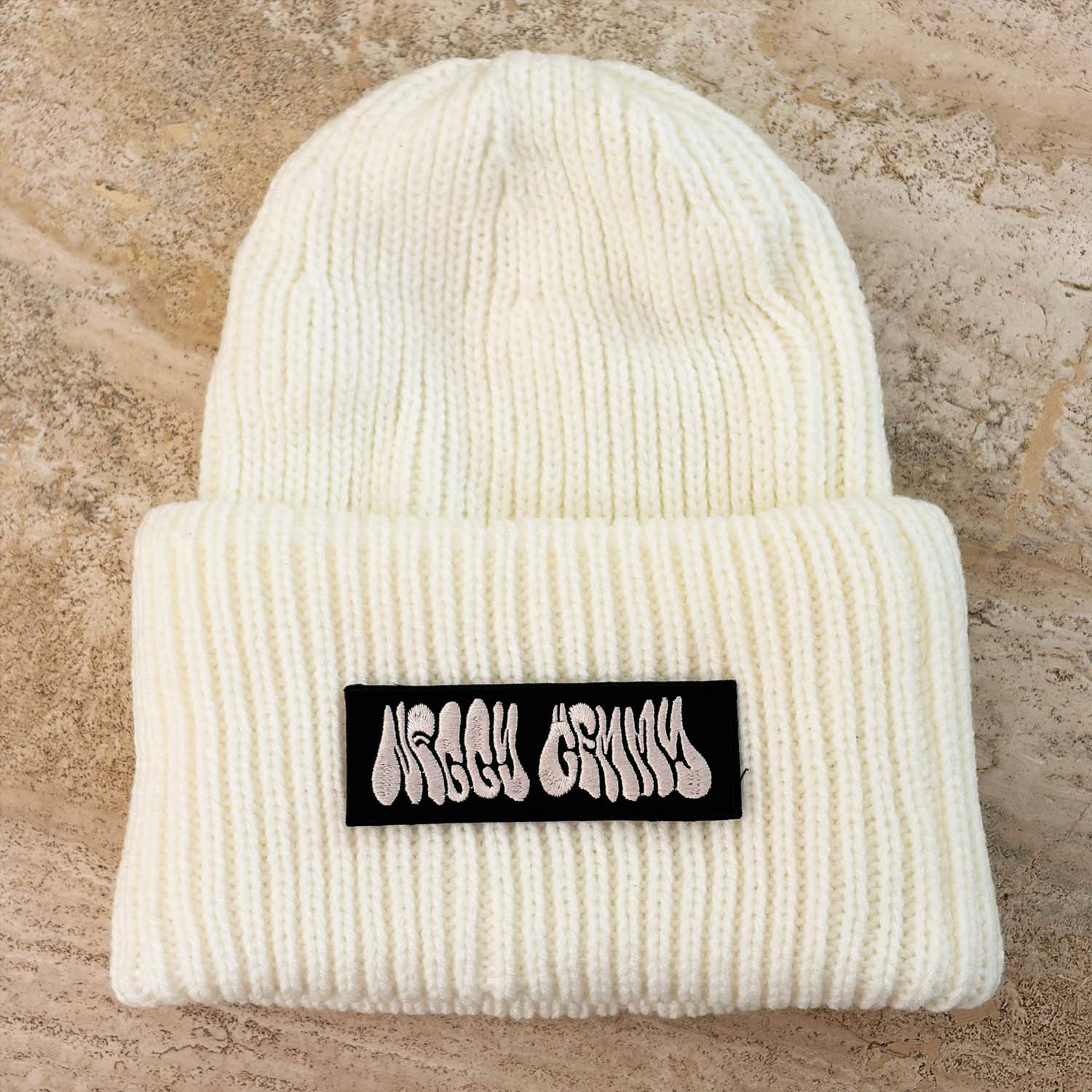 Neggy Gemmy Logo BIG Beanie [White]