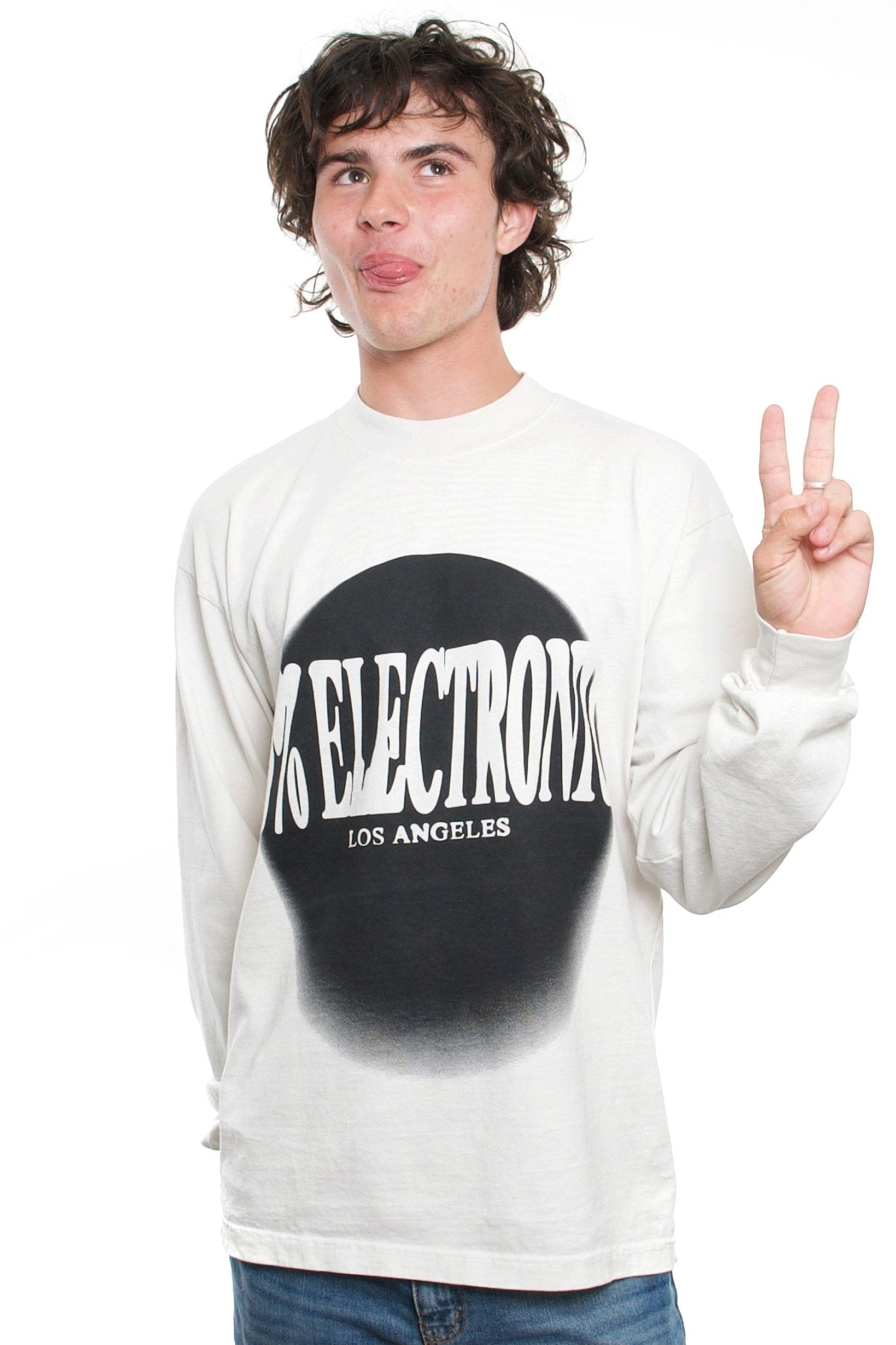 100% Electronica - Spotlight LS T-Shirt - Concrete - 100% Electronica Official Store (Photo 2)
