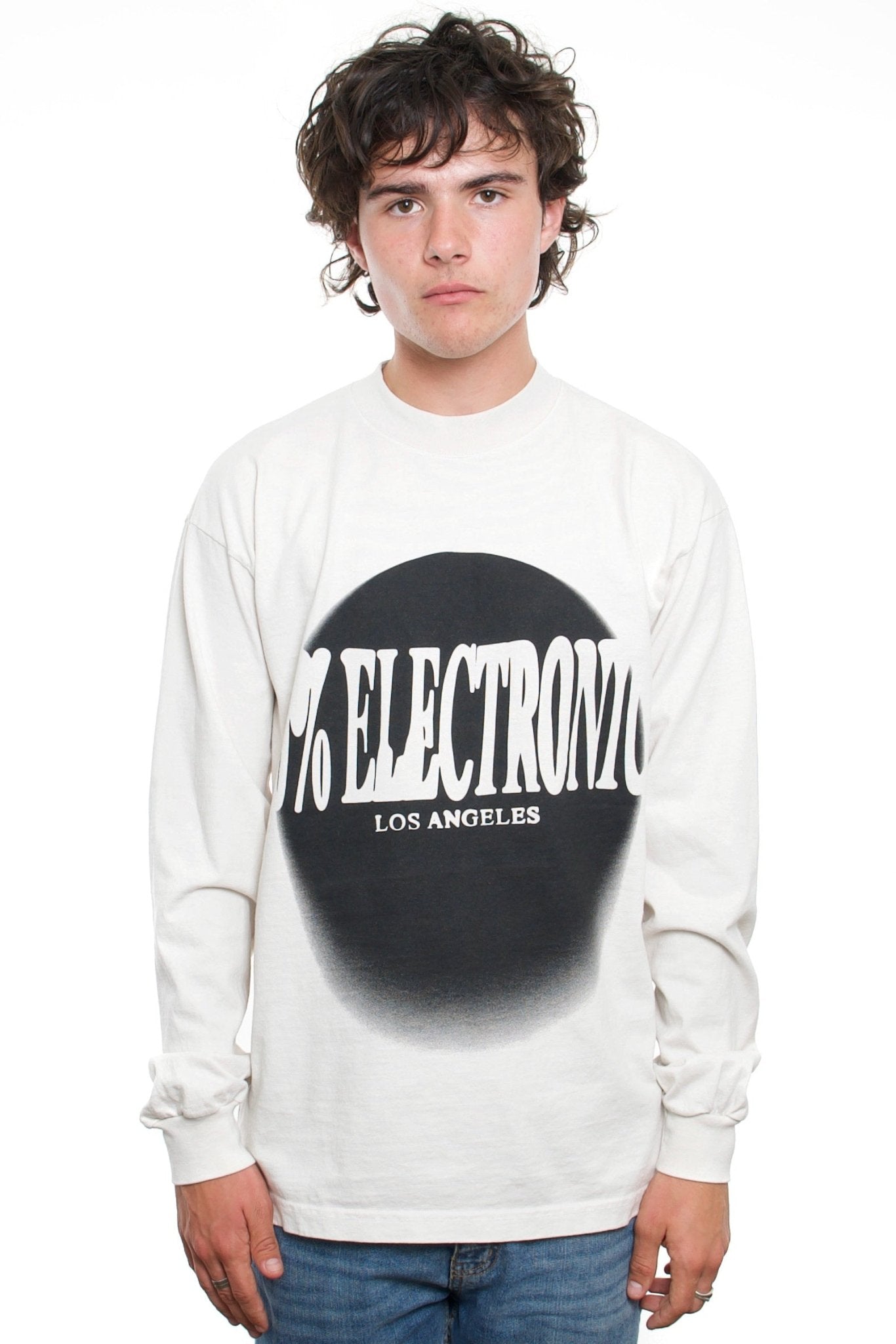 100% Electronica - Spotlight LS T-Shirt - Concrete - 100% Electronica Official Store (Photo 1)