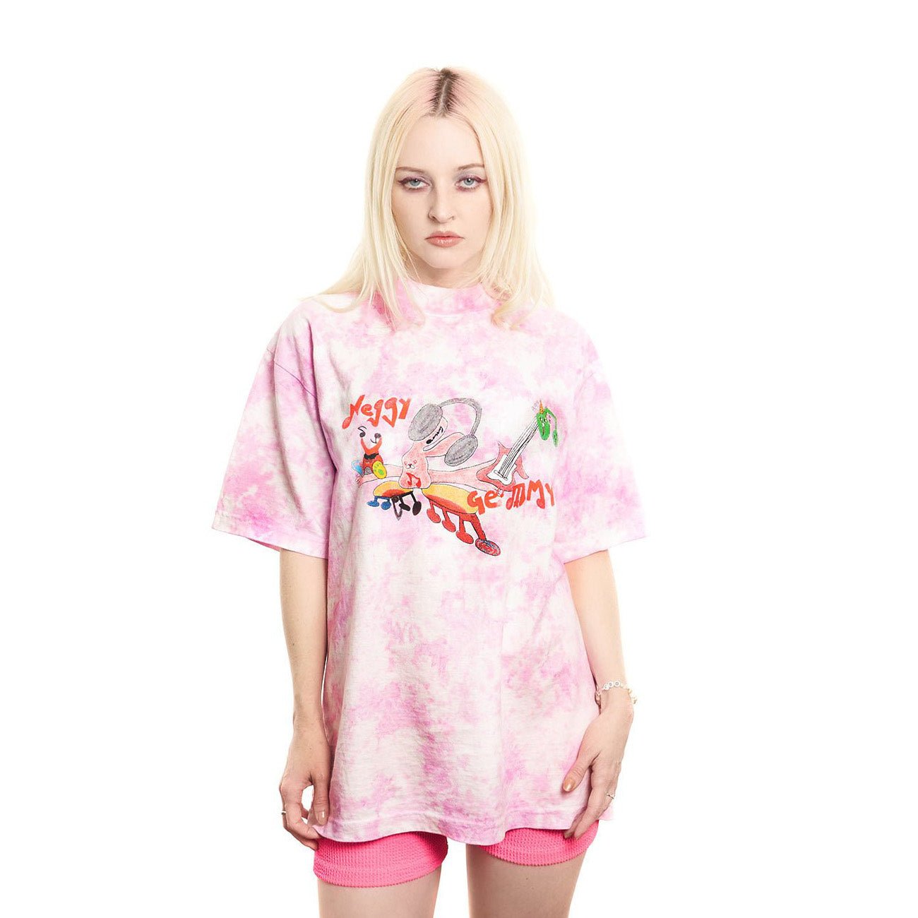 Neggy Gemmy - Pink Tie Dye T-Shirt - 100% Electronica Official Store (Photo 1)
