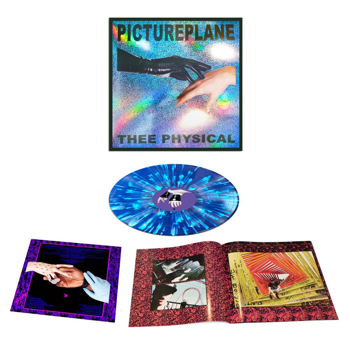 PICTUREPLANE - THEE PHYSICAL LP (Holographic 10 Year Anniversary Blue/White Splatter) - 100% Electronica Official Store (Photo 3)